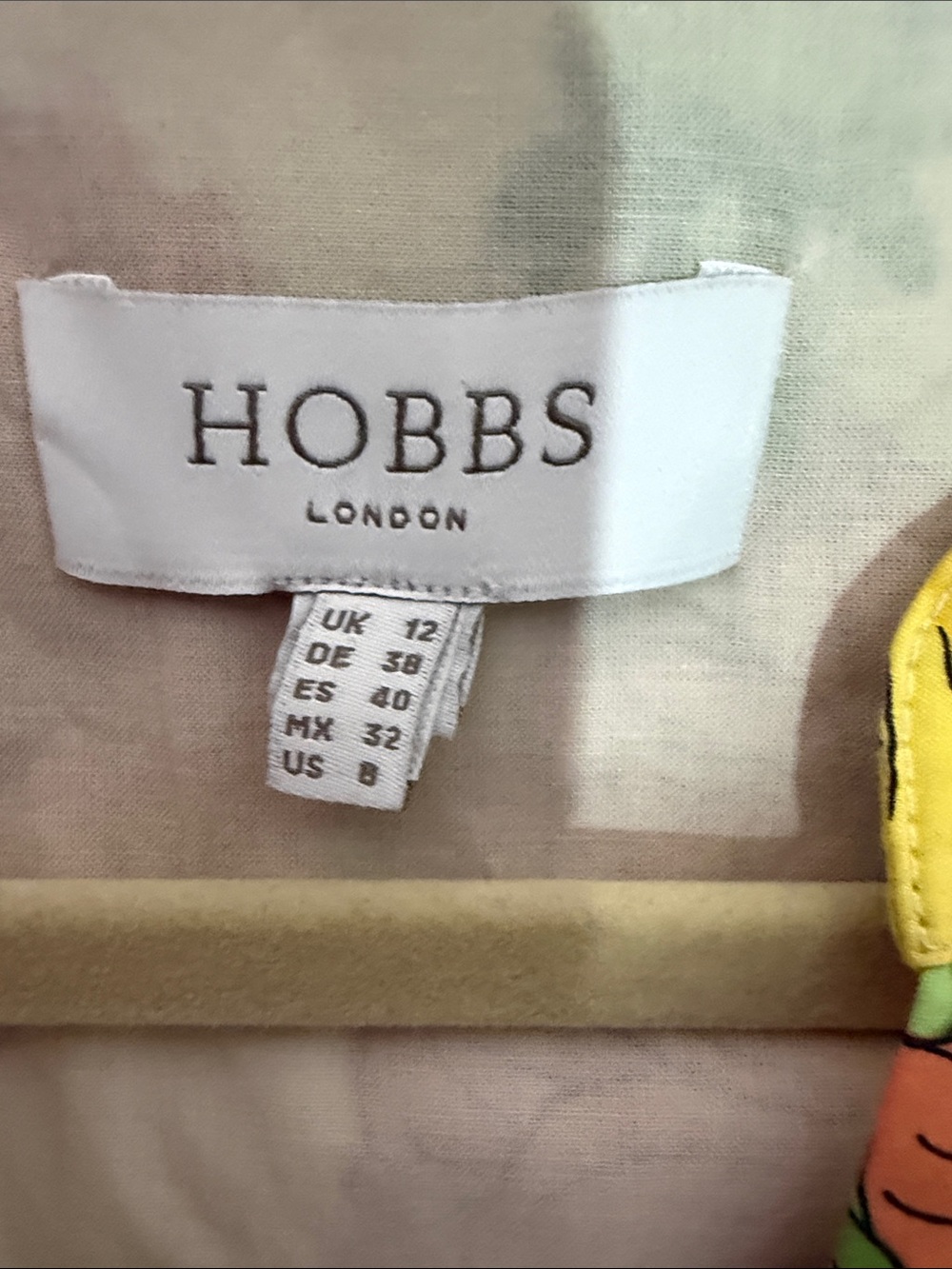 Hobbs Elena Floral Belted Midi Dress - White with Pink, Yellow & Orange size 8 - Picture 9 of 9